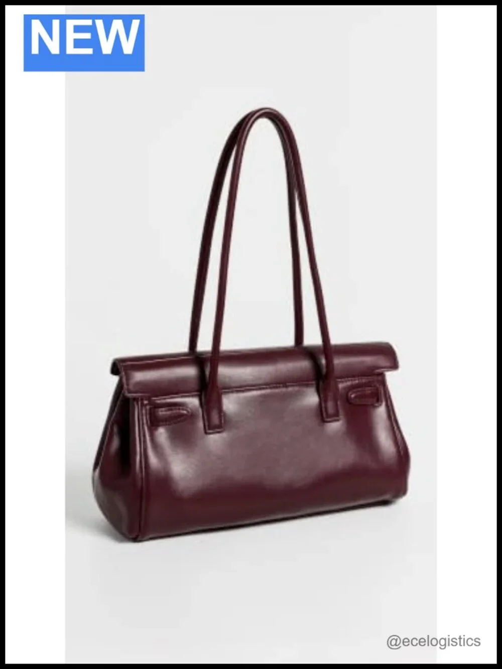Women's Shoulder Bag Faux Leather Satchel with Gold-Tone Hardware